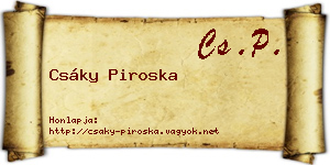 Csáky Piroska névjegykártya