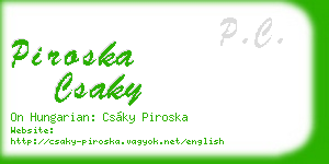 piroska csaky business card