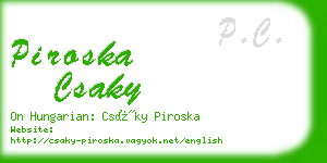 piroska csaky business card